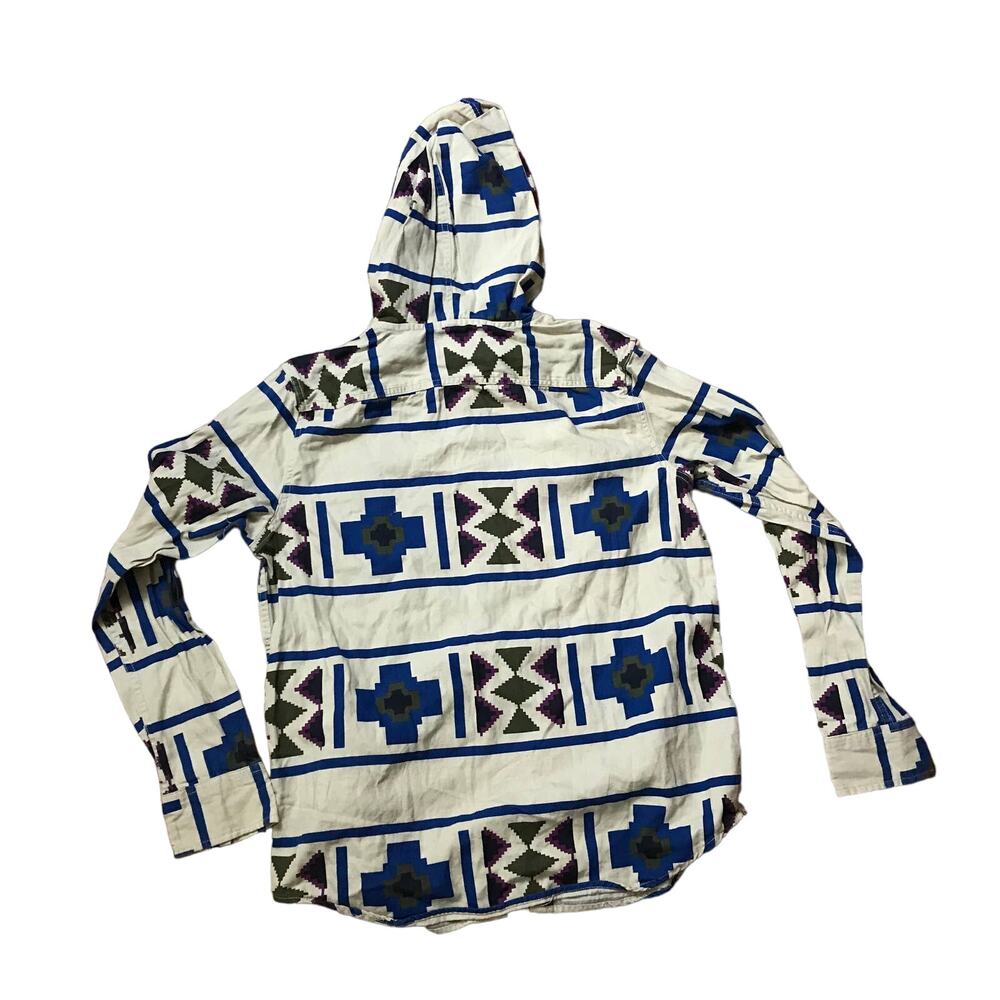 Modern Amusement Geometric Pattern Button Up Hood… - image 2